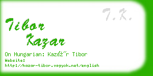 tibor kazar business card